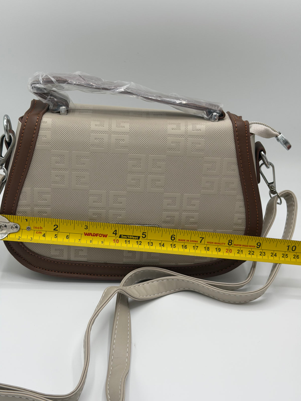 Shining leather crossbody
