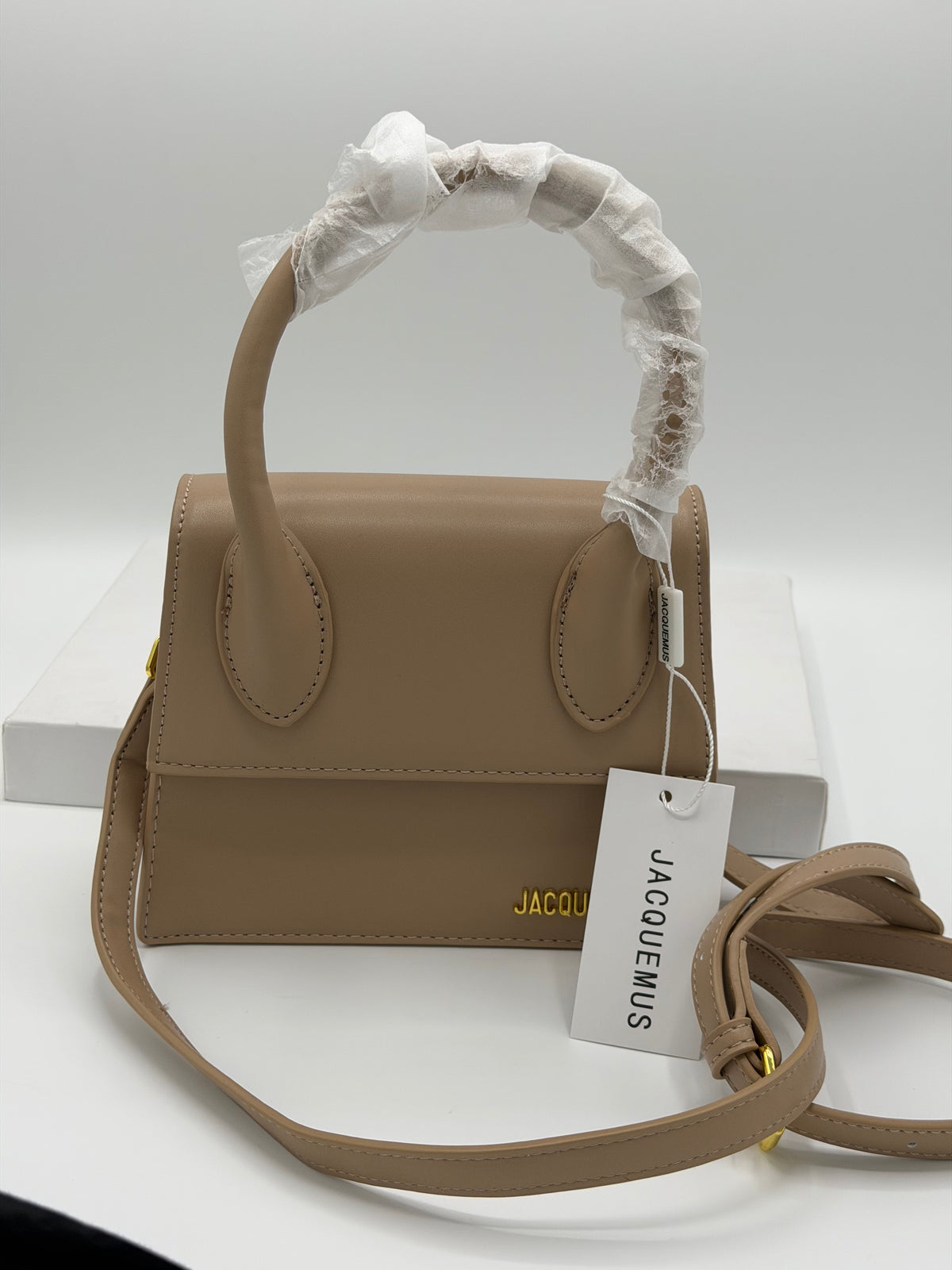 Jacquemus Mini Top Handle Shoulder Bag – Taupe Brown