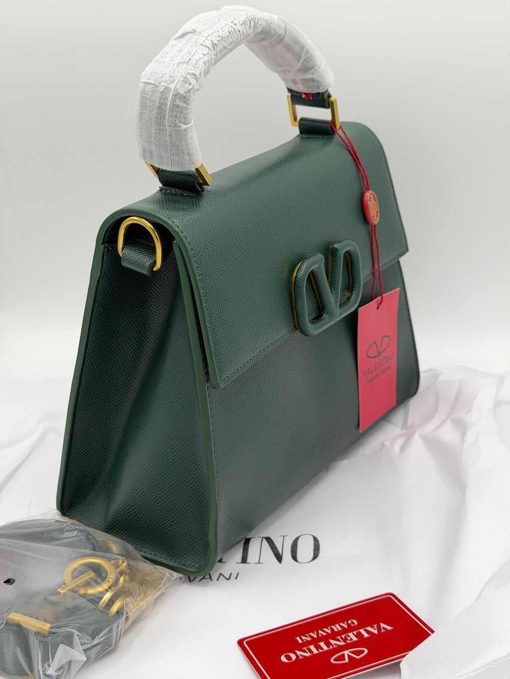 Valentino Garavani Green Top Handle Handbag