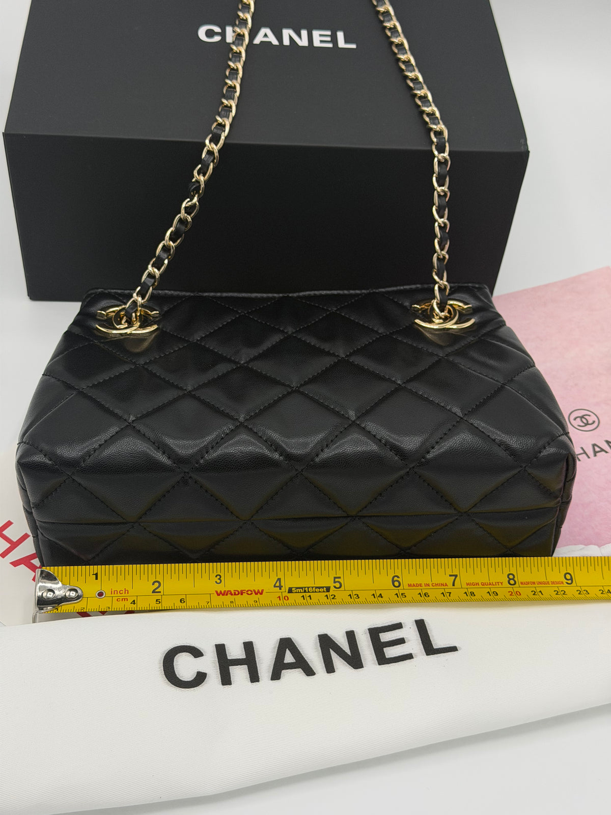 Chanel Quilted Shoulder Bag with Golden Chain