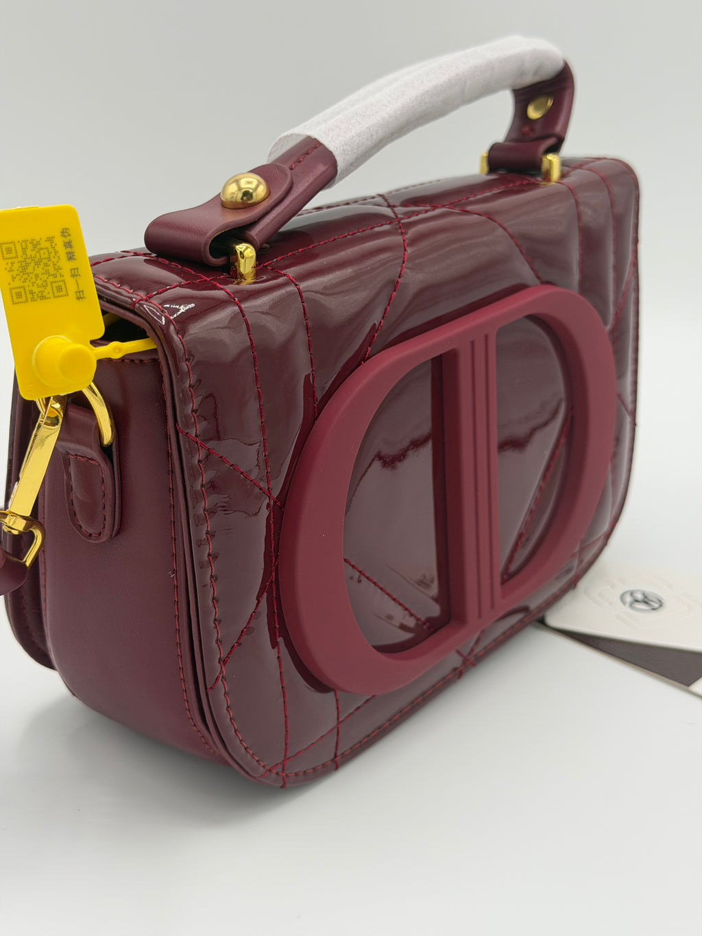 Luxury Patent Leather Top Handle Crossbody Bag