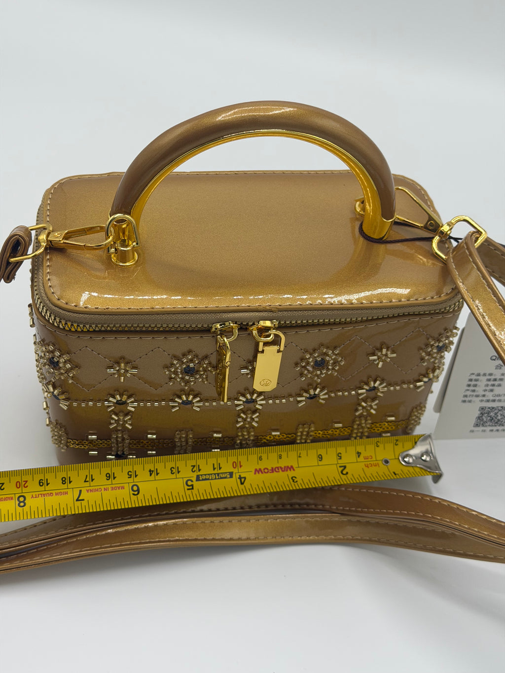 Trendy luxury in shiny leather