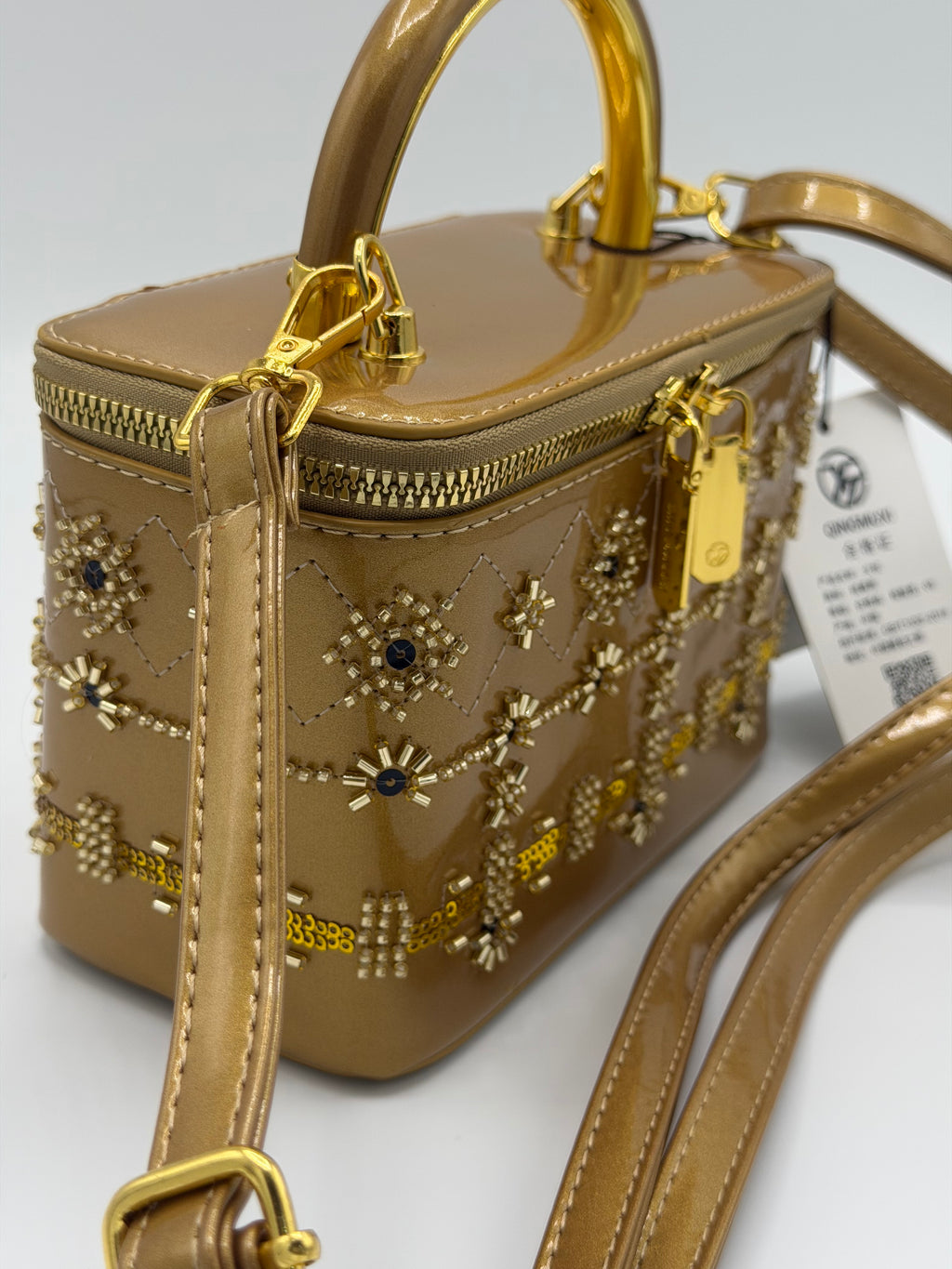 Trendy luxury in shiny leather