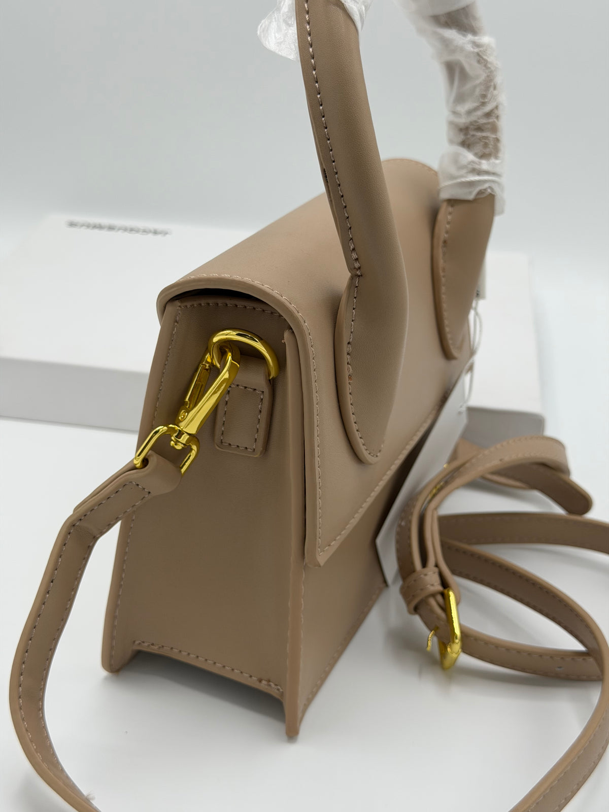 Jacquemus Mini Top Handle Shoulder Bag – Taupe Brown