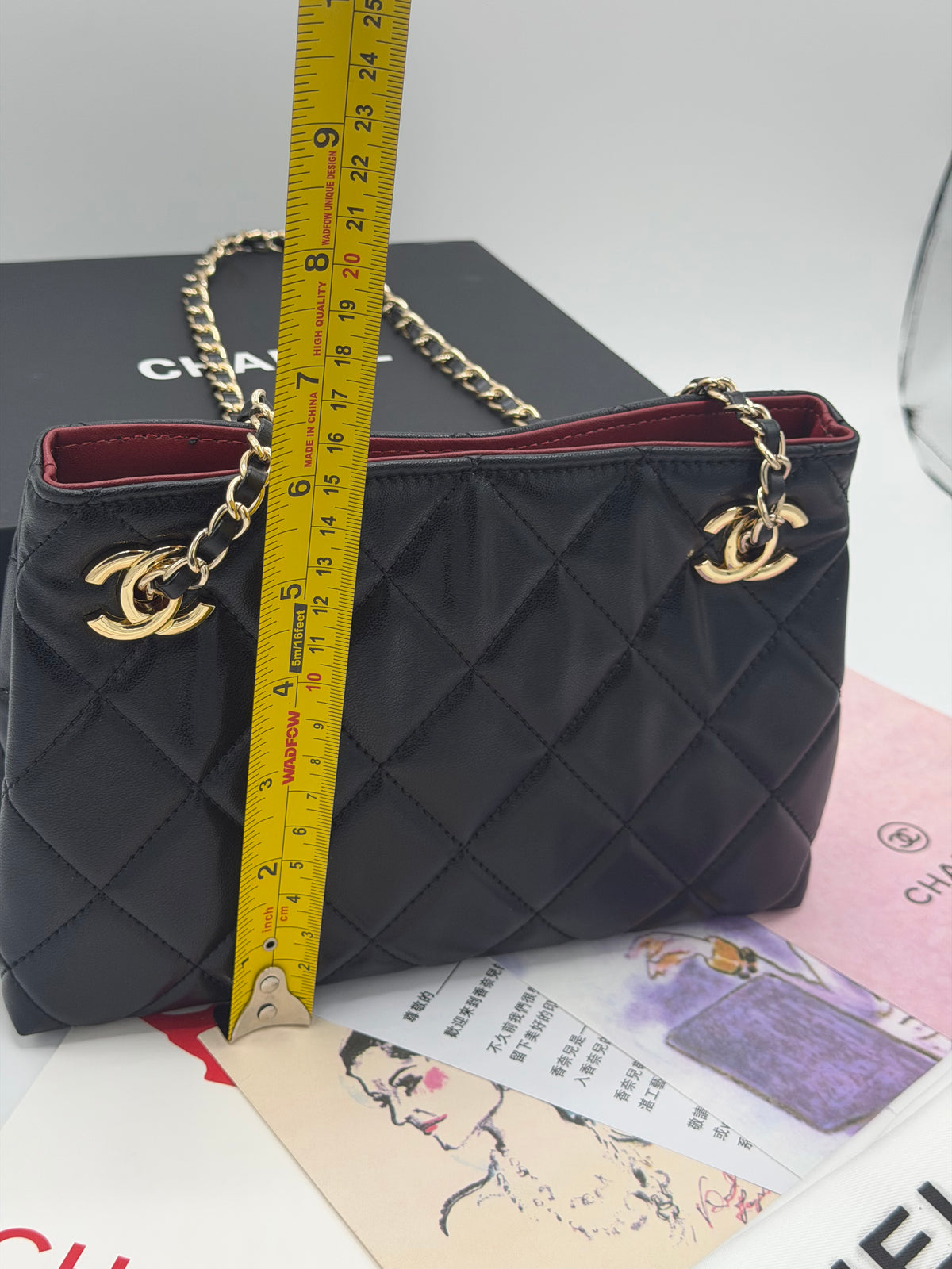 Chanel Quilted Shoulder Bag with Golden Chain