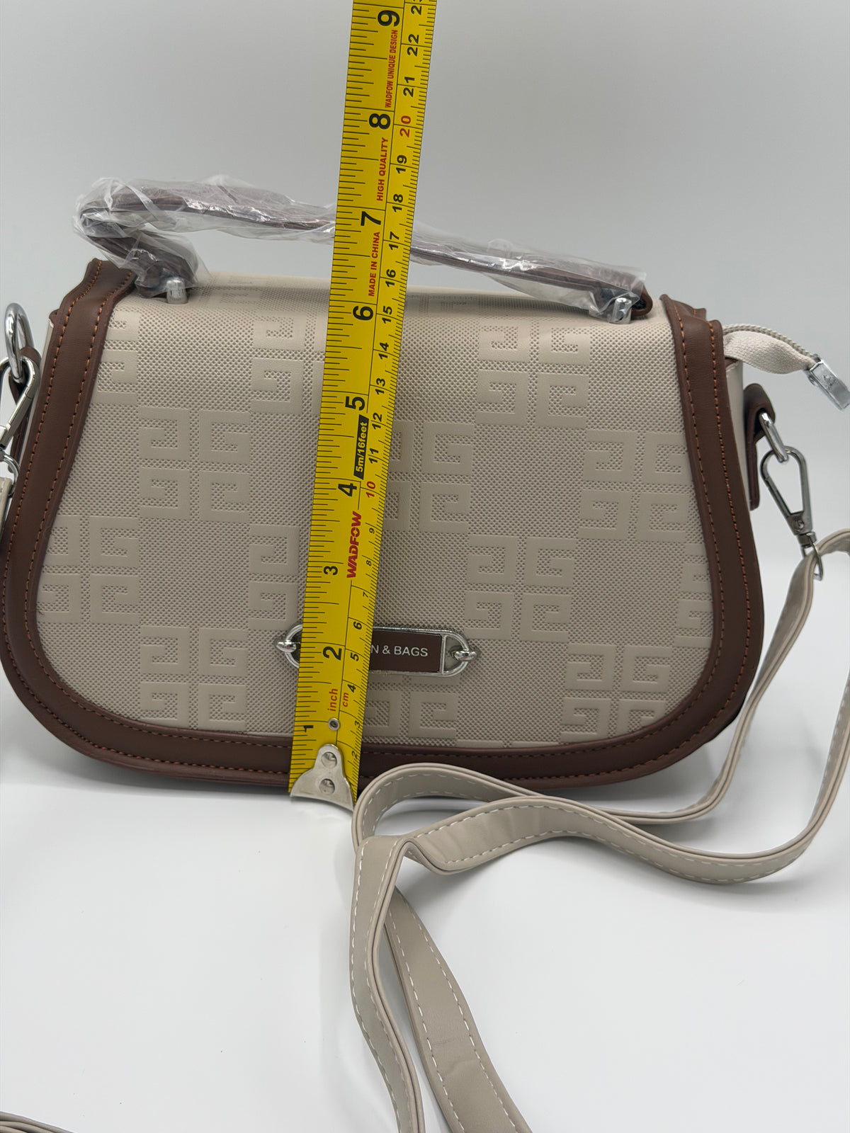 Shining leather crossbody