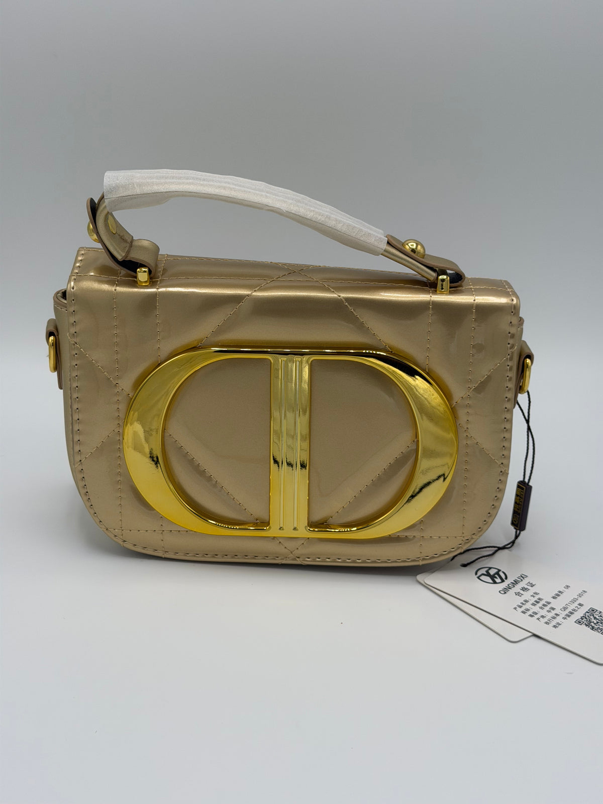 Luxury Patent Leather Top Handle Crossbody Bag