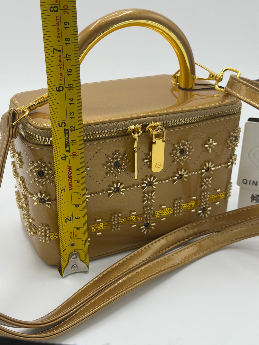 Trendy luxury in shiny leather