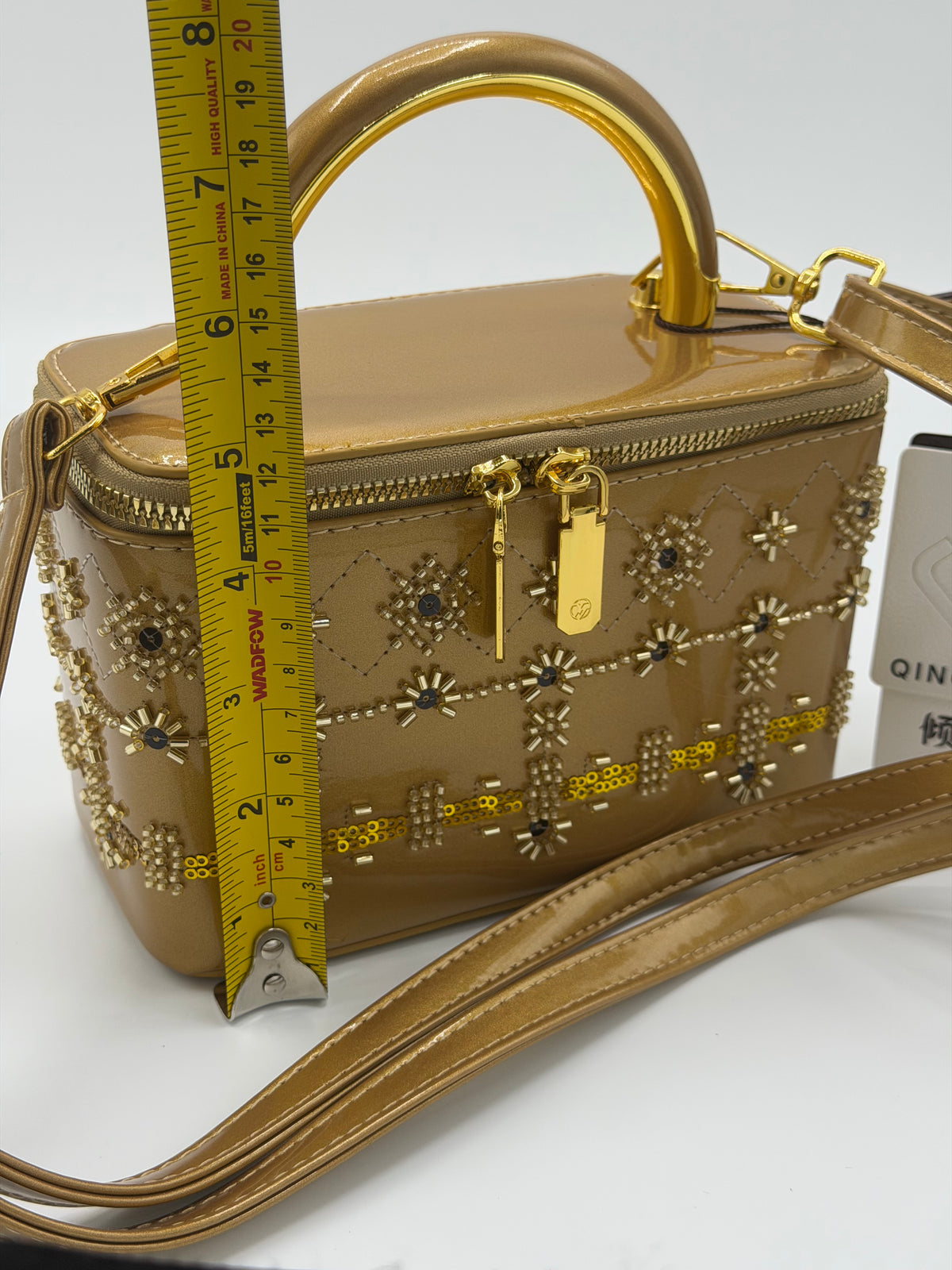 Trendy luxury in shiny leather