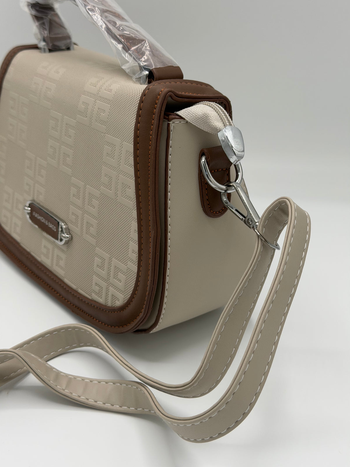 Shining leather crossbody